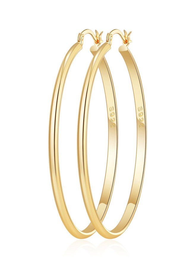 OOOPEL Gold Hoop Earrings For Women Large Gold Hoop Earrings Lightweight Big Golden Hoop Earrings For Women - Image 1